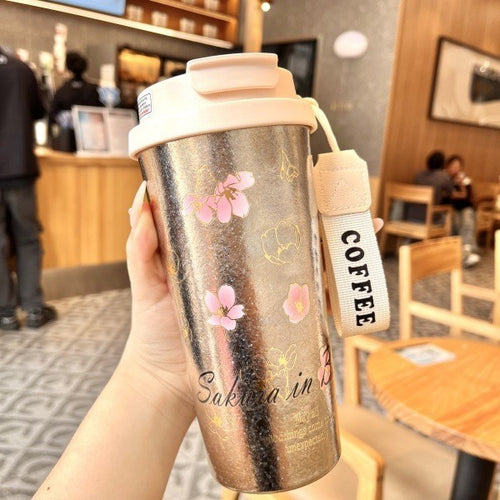 500ml Pure Titanium Coffee Tumbler | Sip or Straw Travel Cup