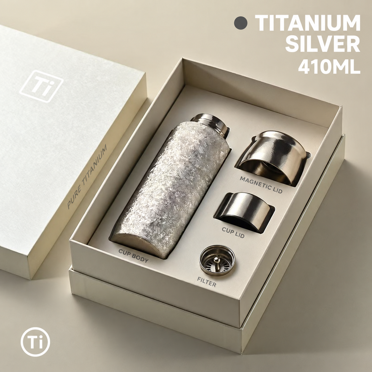 Titanium Silver tea tumbler gift set