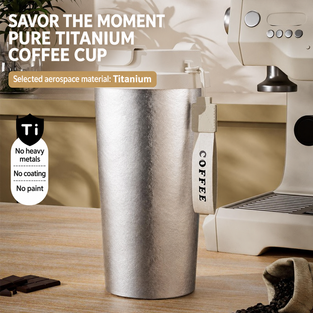 Pure titanium coffee tumbler